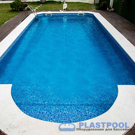 Пленка для бассейна противоскользящая Haogenplast Ogenflex Snapir Blue (синяя мозаика) 1,65х25м