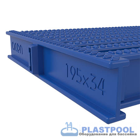 Угловой сегмент 195x34мм, цвет синий