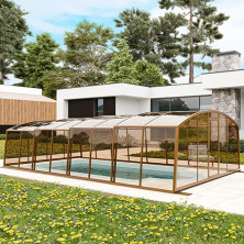 Раздвижной павильон для бассейна Avrora H 10,6М*2,5М*1,9М Канальный поликарбонат