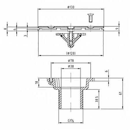 Форсунка донная Hugo Lahme из бронзы 2" НР (плитка) 