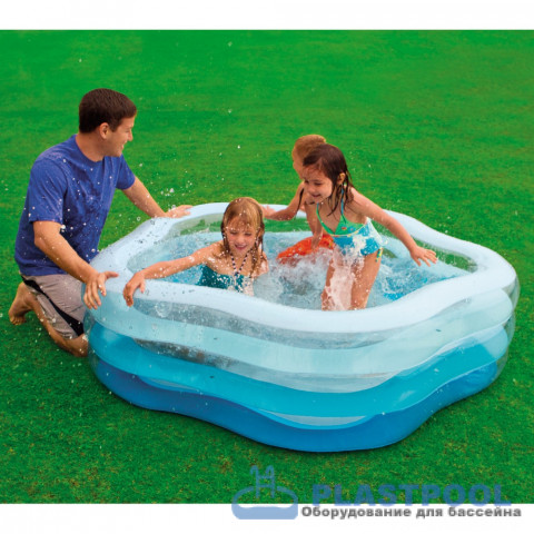 Бассейн детский "Звезда" с надувным дном 185х180х53см Intex 