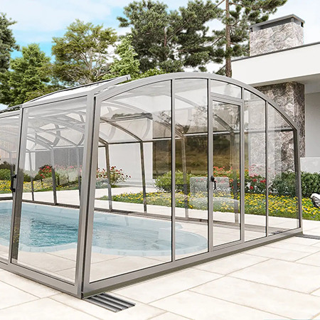 Раздвижной павильон для бассейна Avrora H 12,72М*5М*1,9М 