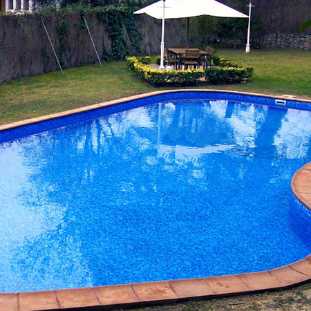 Лайнер ПВХ Renolit Alkorplan 3000, 1,65х25 м, цвет Carrara (синий с голубыми вкраплениями)