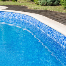 Лайнер ПВХ Renolit Alkorplan 3000, 1,65х25 м, цвет Carrara (синий с голубыми вкраплениями)