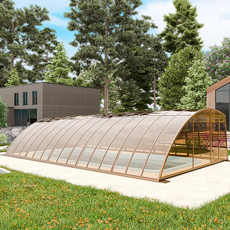 Раздвижной павильон для бассейна Avangard 8,48м*3м*1,87м Литой поликарбонат