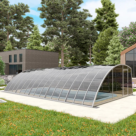 Раздвижной павильон для бассейна Avangard 8,48м*3м*1,87м Литой поликарбонат