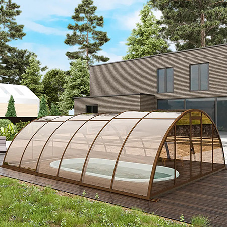 Раздвижной павильон для бассейна Standart H 6,36м*3м*1,5м 