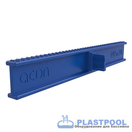 Переливная решетка 245x34мм, цвет синий