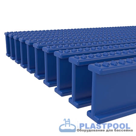 Переливная решетка 245x34мм, цвет синий