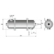Теплообменник 40кВт Laswim MF-135 вертикальный н/с 