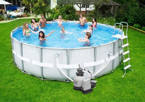 26756 Каркасный бассейн Ultra Frame Pool Intex 610х132см (песчаным фильтром)