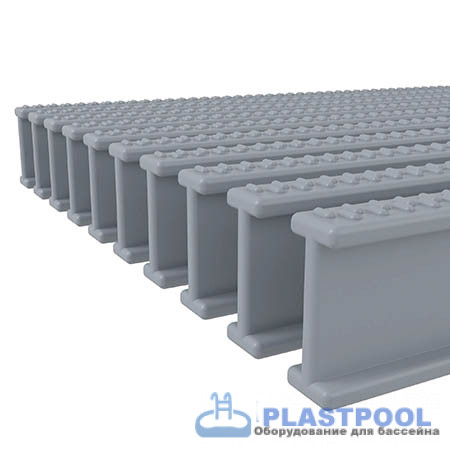 Переливная решетка 245x34мм, цвет серый