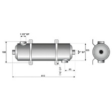 Теплообменник 75кВт Laswim MF-260 вертикальный н/с 