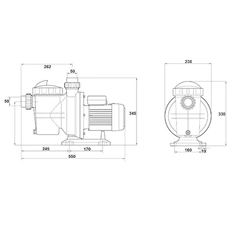 Насос с префильтром  13,8м3/ч Glong FCP-S Н=12 В 0,75кВт 230В 