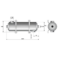 Теплообменник 120кВт Laswim MF-400 вертикальный н/с 