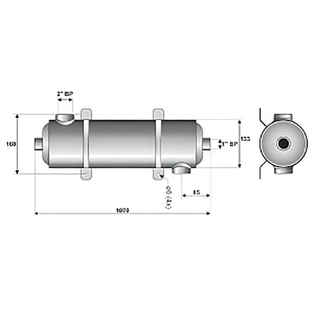 Теплообменник 120кВт Laswim MF-400 вертикальный н/с 
