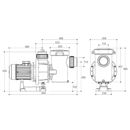 Насос с префильтром 131м3/ч Gemas FLOODER Н=10 5,5кВт 400В 