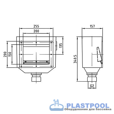 Скиммер Hugo Lahme 160мм из бронзы 2" ВР без декор. рамки 