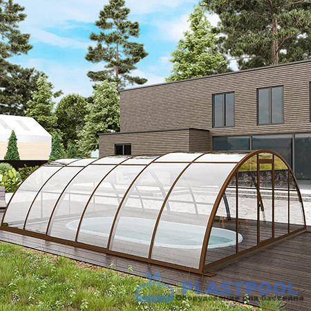 Раздвижной павильон для бассейна Standart H 6,36М*2,5М*1,25М 