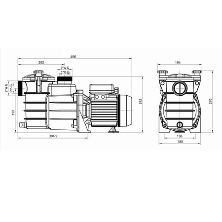 Насос с префильтром   6,5м3/ч PSH MINI-33M Н=10 0,25кВт 230В (морская вода) 